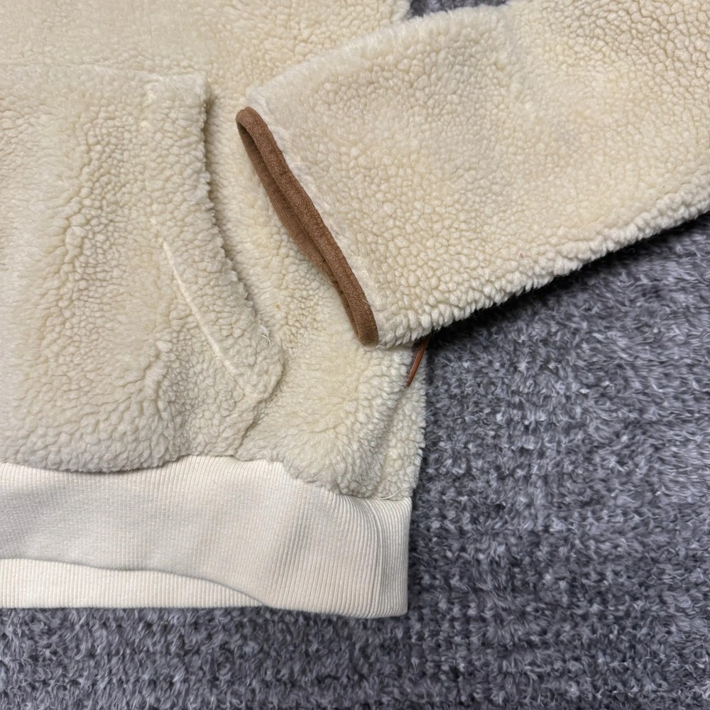 Wanakome Womens Sherpa Fleece Hoodie Pullover Sweatshirt Size M Cream - Picture 7 of 9
